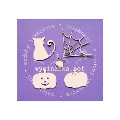 Tekturka Wycinanka Halloween - Zestaw, 5szt